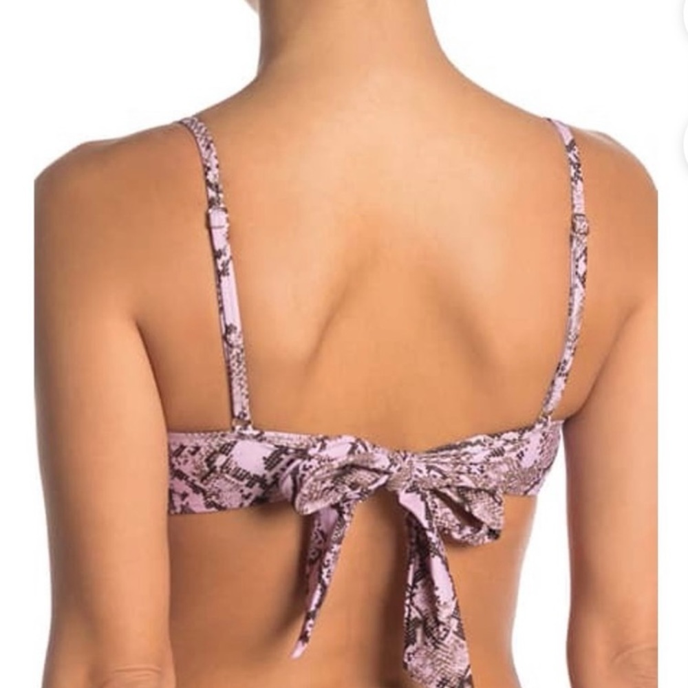 NWT Racheal Racheal Roy Python Pink Printed Underwire Bikini Top Size Medium - Picture 3 of 9